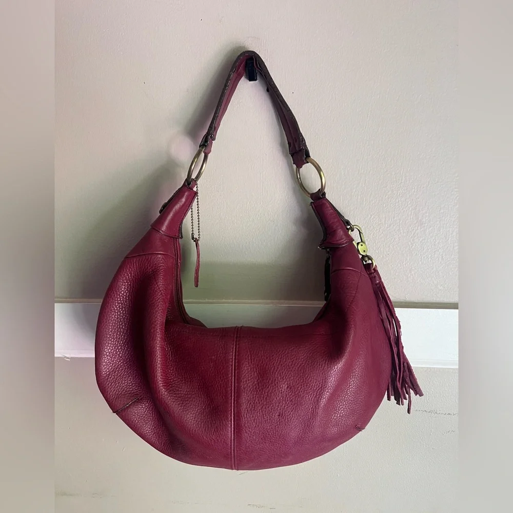Relativity Burgundy Leather Hobo Bag